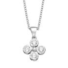 Sunstone 925 Sterling Silver Flower Pendant Necklace - Made With Swarovski Zirconia, Women's, Size: 18, White