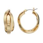 Dana Buchman Interlocked Triple Hoop Earrings, Women's, Gold