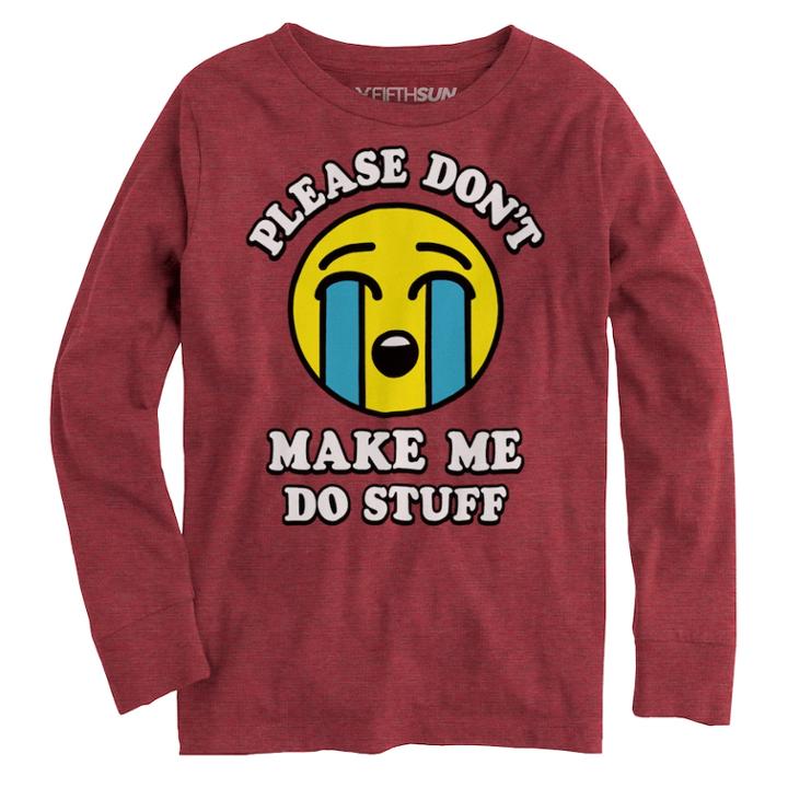 Boys 8-20 Don't Make Me Do Stuff Tee, Size: Medium, Red