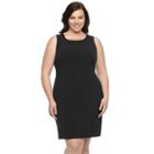 Plus Size Briggs Scoopneck Sheath Dress, Women's, Size: 24 W, Black