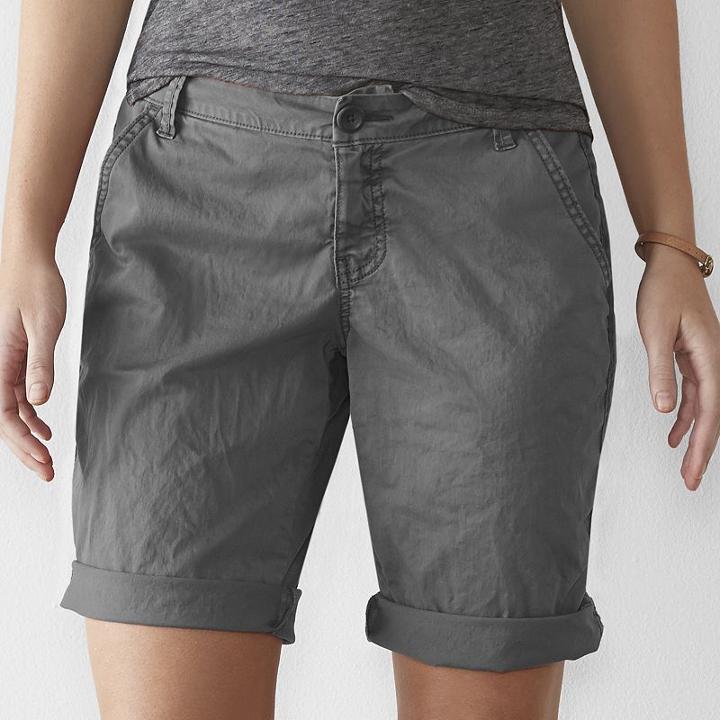 Women's Sonoma Goods For Life&trade; Chino Bermuda Shorts, Size: 4, Dark Grey