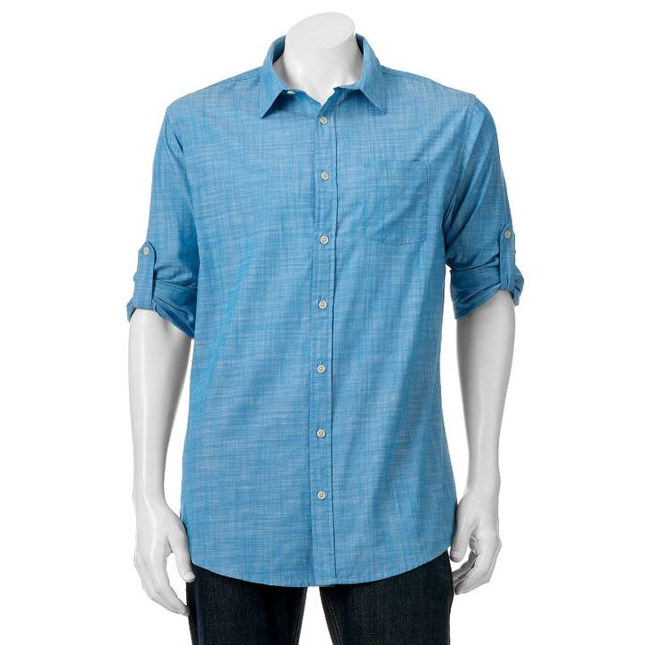 Big & Tall Urban Pipeline&reg; Classic-fit Maxflex Roll-tab Button-down Shirt, Men's, Size: 3xl, Blue (navy)