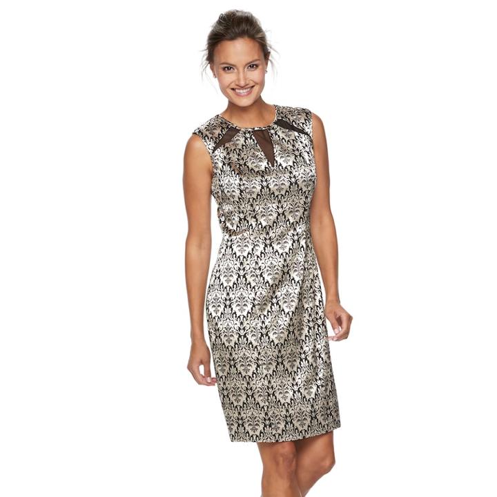 Women's Scarlett Scroll Cutout Sheath Dress, Size: 16, Grey (charcoal)