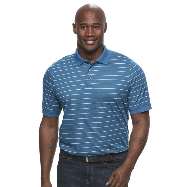 Big & Tall Croft & Barrow&reg; True Comfort Classic-fit Cool & Dry Striped Performance Polo, Men's, Size: 2xb, Blue
