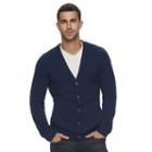Men's Marc Anthony Slim-fit Solid Button-front Cashmere Cardigan, Size: Medium, Blue (navy)