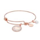 Love This Life Make My Heart Smile Charm Bangle Bracelet, Women's, White