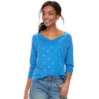 Women's Sonoma Goods For Life&trade; Drop Sleeve V-neck Sweatshirt, Size: Xxl, Dark Blue