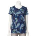 Women's Croft & Barrow&reg; Essential Crewneck Tee, Size: Xl, Blue (navy)