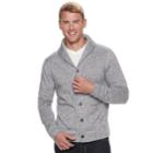 Men's Sonoma Goods For Life&trade; Supersoft Modern-fit Sweater Fleece Shawl-collar Cardigan, Size: Xl, Black