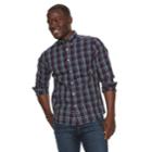 Men's Sonoma Goods For Life&trade; Modern-fit Stretch Poplin Button-down Shirt, Size: Medium, Dark Blue
