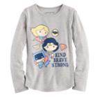 Girls 4-10 Jumping Beans&reg; Dc Comics Super Girl, Wonder Woman & Bat Girl Super Heroes Tee, Size: 10, Med Grey