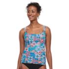 Women's Croft & Barrow&reg; D-cup Tankini Top, Size: 10, Bandana Floral Paisley
