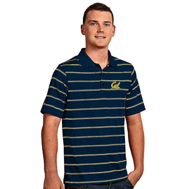 Men's Antigua Cal Golden Bears Deluxe Striped Desert Dry Xtra-lite Performance Polo, Size: Large, Blue Other