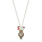 Long Puffed Owl Pendant Necklace, Women's, Multicolor