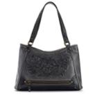 Concept Millstone Floral Tooling Satchel, Women's, Grey (charcoal)