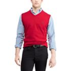 Men's Chaps Regular-fit V-neck Sweater Vest, Size: Large, Red
