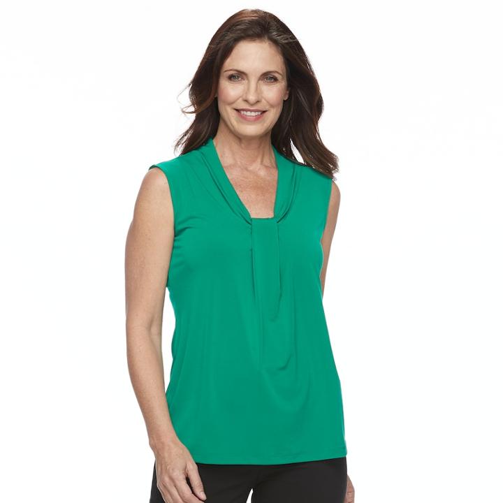 Women's Dana Buchman Knot-front Top, Size: Xl, Med Green
