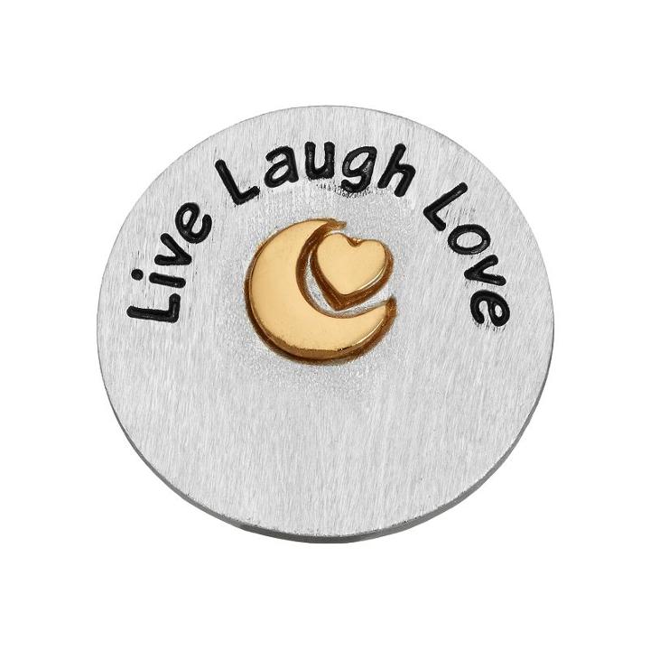 Blue La Rue Silver-plated & 14k Gold-plated Live Laugh Love Coin Charm, Women's, Silver