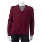 Big & Tall Croft & Barrow&reg; Classic-fit 12gg Cardigan, Men's, Size: L Tall, Dark Red