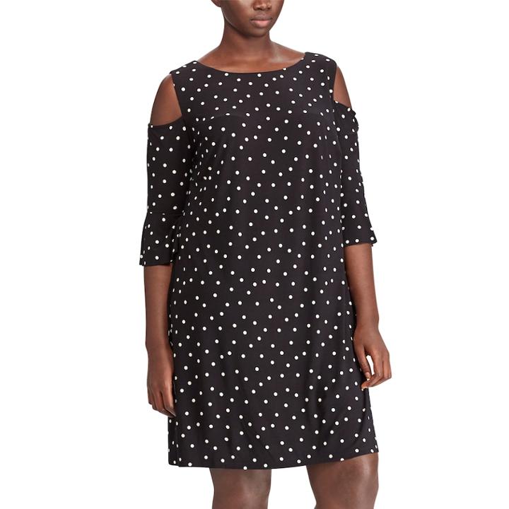 Plus Size Chaps Cold-shoulder Shift Dress, Women's, Size: 16 W, Black