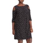 Plus Size Chaps Cold-shoulder Shift Dress, Women's, Size: 16 W, Black