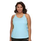 Plus Size Nike Miler Dri-fit Racerback Spaghetti Strap Tank, Women's, Size: 2xl, Brt Blue