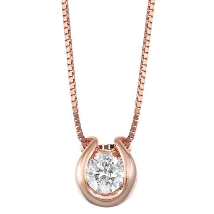 Sirena Collection 14k Rose Gold Diamond Accent Horseshoe Pendant Necklace, Women's, Size: 18, White