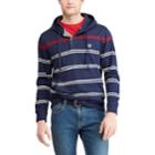 Men's Chaps Regular-fit Striped Hoodie, Size: Medium, Blue (navy)