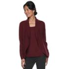 Women's Croft & Barrow&reg; Cozy Layered Cardigan Set, Size: Xl, Dark Red