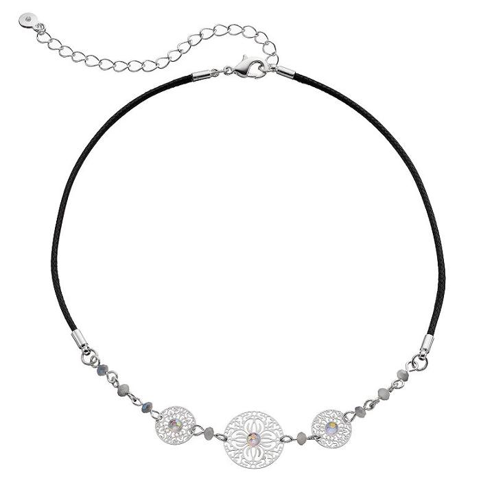 Lc Lauren Conrad Beaded Filigree Disc Cord Choker Necklace, Women's, Blue