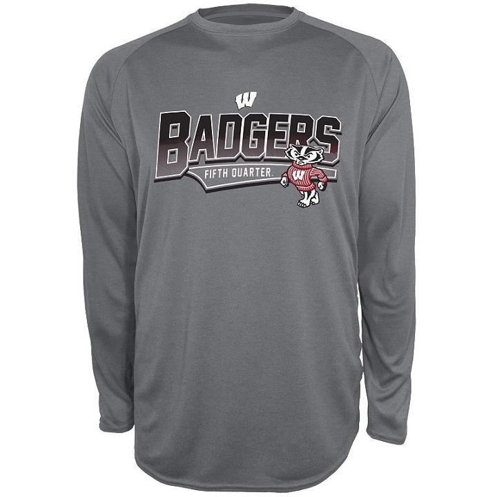 Men's Champion Wisconsin Badgers Team Tee, Size: Xxl, Grey