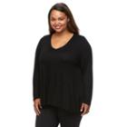 Plus Size Apt. 9&reg; Essential Tee, Women's, Size: 1xl, Black