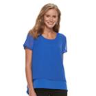 Women's Dana Buchman Double-layer Tee, Size: Xl, Med Blue