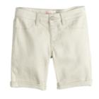Girls 7-16 & Plus Size So&reg; Rolled Cuff Denim Bermuda Shorts, Size: 14, Lt Beige