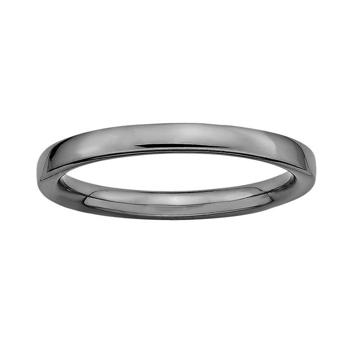 Stacks And Stones Ruthenium-plated Sterling Silver Stack Ring, Women's, Size: 10