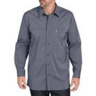 Men's Dickies Regular-fit Zip-pocket Moisture-wicking Button-down Work Shirt, Size: Large, Light Blue