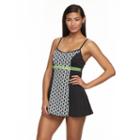 Women's A Shore Fit Hip Minimizer Printed Swimdress, Size: 6, Blue (navy)