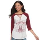 Disney / Pixar's Coco Juniors' Seize Your Moment Lace-up Graphic Tee, Teens, Size: Large, Purple Oth
