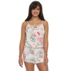 Women's Apt. 9&reg; Spring Sweethearts Lace Romper, Size: Medium, Brt Pink