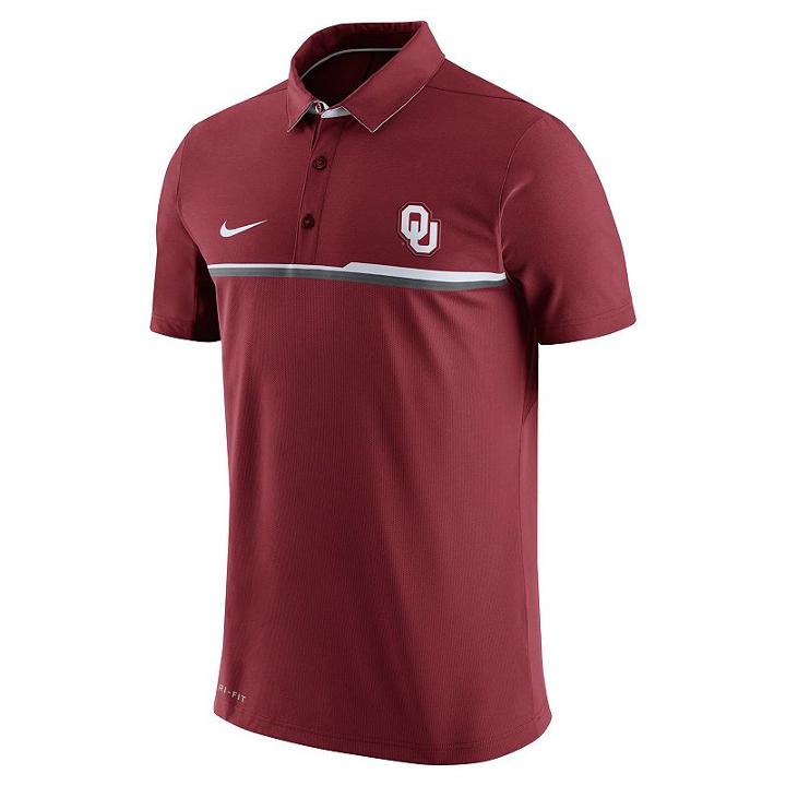 Men's Nike Oklahoma Sooners Elite Coaches Dri-fit Performance Polo, Size: Small, Ovrfl Oth