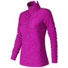 Women's New Balance In Transit Half Zip Top, Size: Large, Brt Purple