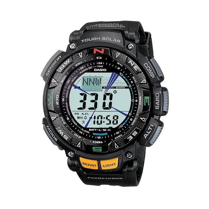 Casio Men's Pathfinder Tough Solar Triple Sensor Digital Chronograph Watch - Pag240-1, Black