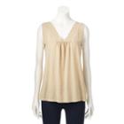 Women's Sonoma Goods For Life&trade; Lace Trim Tank, Size: Small, Natural