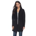 Women's Napa Valley Textured Open-front Cardigan, Size: Large, Black