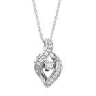 Dancing Love 1/6 Carat T.w. Diamond 10k Gold Marquise Pendant Necklace, Women's