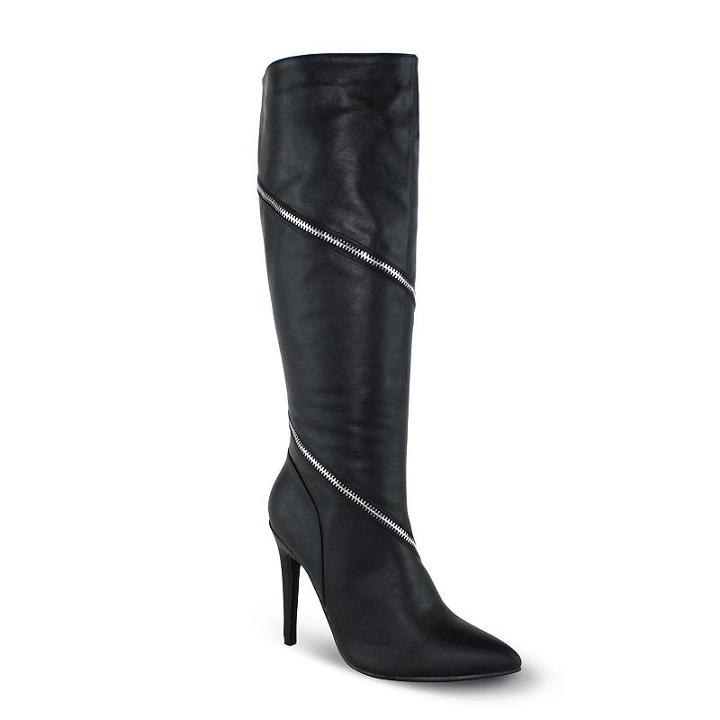 Olivia Miller Trinity Women's Zipper High Heel Boots, Girl's, Size: 8.5, Black