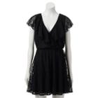 Juniors' Trixxi Lace Wrap Skater Dress, Girl's, Size: Large, Black