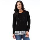 Women's Ab Studio Ribbed Mock-layer Sweater, Size: Xlrg Av/rg, Ovrfl Oth