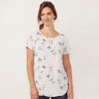 Women's Lc Lauren Conrad Print Tie-back Tee, Size: Xs, Natural
