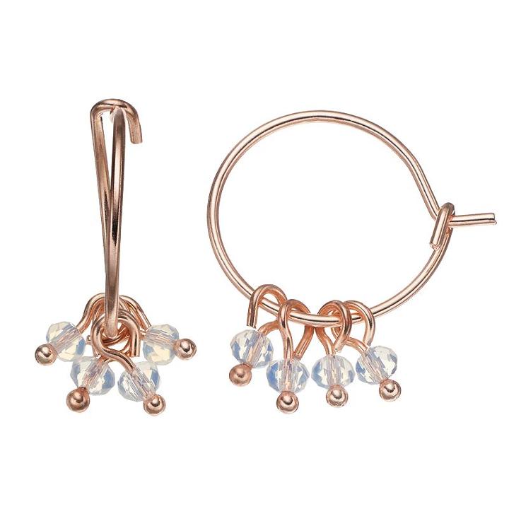 Lc Lauren Conrad Shaky Bead Nickel Free Hoop Earrings, Women's, Pink Other